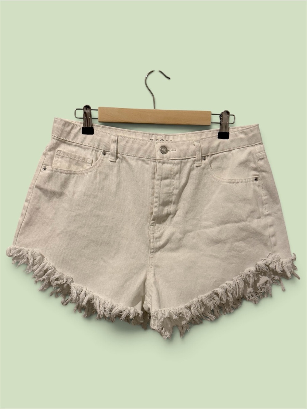 Wild Fable Women's High Rise Cut Off Denim Shorts White size 12